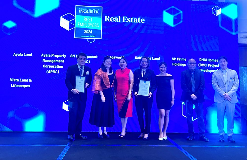 Ayala Land awarded as one of the Top 3 firms in INQ’s 2024 Best Employer in the Philippines
